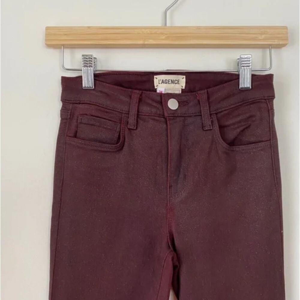 L’AGENCE Margot High Rise Glitter Coated Jeans 24 - Picture 3 of 9